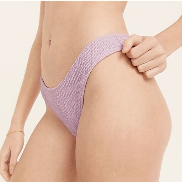 J Crew Textured curved-waist cheeky bikini bottom bc050 L - Picture 1 of 7